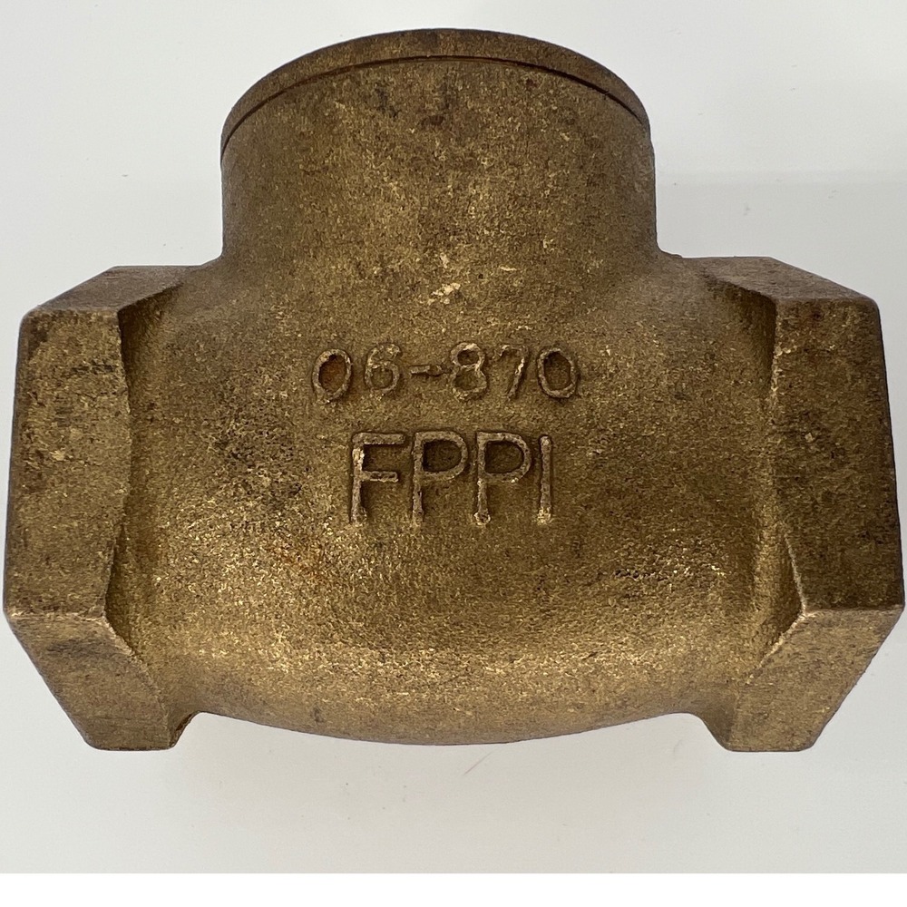 FPPI 06-870 Brass Swing Check Valve 2 Inch 250 PSI Fire Protection, Plumbing